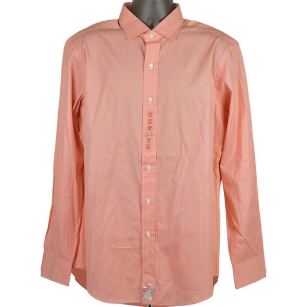 NEW Polo Ralph Lauren Dress Shirt! Estate Custom Fit Style Orange Fine Stripes